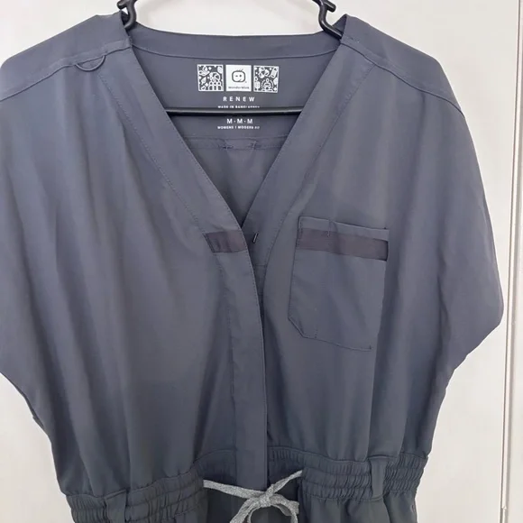 Wonderwink renew gray hospital utility Jumpsuit with Drawstring Waist M - Picture 6 of 16